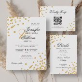 Invitation Élégant Script Mariage Gold Parties scintillant Co