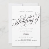 Invitation Élégant Script Mariage moderne (Devant)