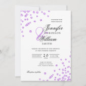 Invitation Élégant Script Mariage Parties scintillant violet  (Devant)