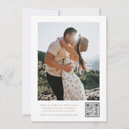 Invitation Élégant script Mariage photo moderne (Dos)