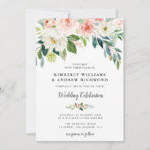 Invitation Élégant script mariage rose pâle (Devant)