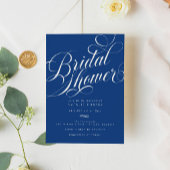 Invitation Élégant Script Marseille Bleu Fête des mariées