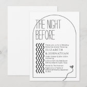 Invitation Élégant Script Minimal La Nuit Avant L'Invitation (Devant / Derrière)