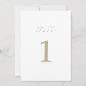 Invitation Élégant Script minimal Mariage beige Numéro de tab (Devant)