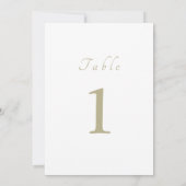 Invitation Élégant Script minimal Mariage beige Numéro de tab (Dos)