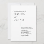 Invitation Élégant script minimal moderne Mariage B&W (Devant)