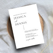 Invitation Élégant script minimal moderne Mariage B&W