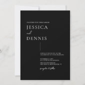 Invitation Élégant script minimal moderne Mariage B&W (Devant)