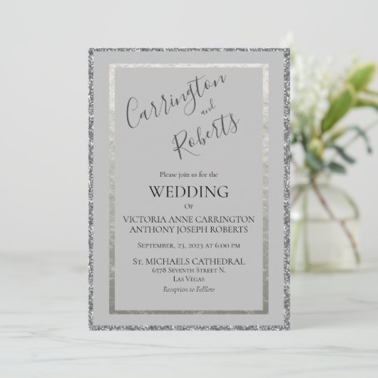 Invitation Élégant Script Minimal Moderne Simple Mariage Invi (Debout devant)