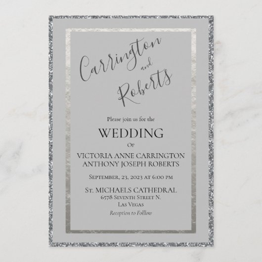 Invitation Élégant Script Minimal Moderne Simple Mariage Invi (Devant)