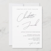 Invitation Élégant script minimaliste Mariage ivoire (Devant)