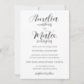 Invitation Élégant script minimaliste Mariage moderne (Devant)