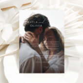 Invitation Élégant Script minime photo Mariage traditionnel