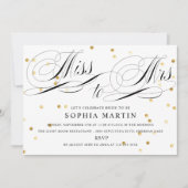 Invitation Elégant Script Miss à Mme Confetti Fête des mariée (Devant)