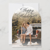 Invitation Elegant Script Modern Arch 1 Photo Christmas Card (Devant)