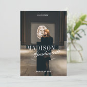 Invitation Elegant Script Modern Photo Graduation Party (Debout devant)