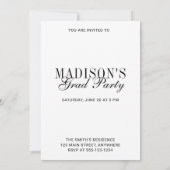 Invitation Elegant Script Modern Photo Graduation Party (Dos)