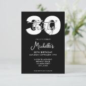 Invitation Élégant script moderne 30e anniversaire (Debout devant)