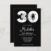 Invitation Élégant script moderne 30e anniversaire (Devant / Derrière)