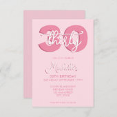 Invitation Élégant script moderne 30e anniversaire (Devant / Derrière)