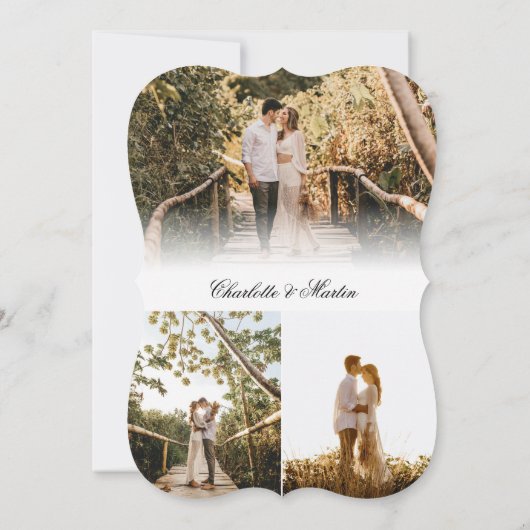 Invitation Élégant Script Moderne 4 Mariage photo (Dos)