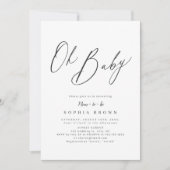 Invitation Élégant script moderne baby shower minimal invitat (Devant)