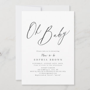 Invitation Élégant script moderne baby shower minimal invitat