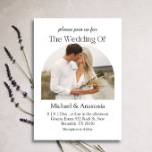 Invitation élégant script moderne boho arch photo mariage