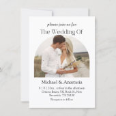 Invitation élégant script moderne boho arch photo mariage (Devant)