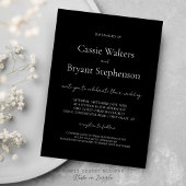 Invitation Élégant script moderne Chic Mariage noir et blanc