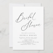 Invitation Élégant script moderne douche de mariée minimale (Devant)