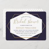 Invitation Élégant script moderne Fête des mariées géométriqu (Devant / Derrière)