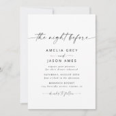 Invitation Élégant Script Moderne La Nuit Avant L'Invitation (Devant)