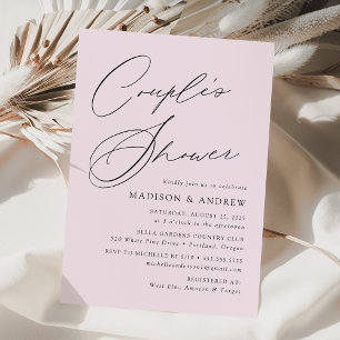 Invitation Élégant script moderne Lavender Couple Douche