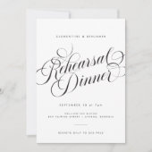 Invitation Élégant Script Moderne Mariage Répétition Dîner (Devant)