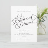 Invitation Élégant Script Moderne Mariage Répétition Dîner (Debout devant)