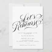 Invitation Élégant Script Moderne Mariage Répétition Dîner (Devant)