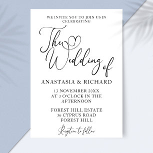 Invitation Élégant script moderne minimaliste Mariage