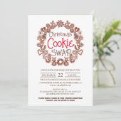 Invitation Élégant script moderne Noël Cookie Swap Party (Debout devant)