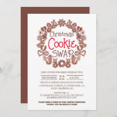 Invitation Élégant script moderne Noël Cookie Swap Party (Devant / Derrière)