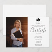 Invitation Élégant script moderne Photo Fête de remise des di (Devant / Derrière)