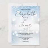 Invitation Élégant script moderne photo Neige hiver mariage (Devant)