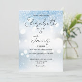 Invitation Élégant script moderne photo Neige hiver mariage (Debout devant)