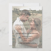 Invitation élégant script moderne plein fondu photo mariage (Devant)