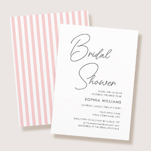 Invitation Élégant Script Moderne pour Baby Shower Rose avec