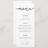 Invitation Élégant Script Moderne Simple Mariage Menu Invitat (Devant / Derrière)