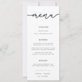 Invitation Élégant Script Moderne Simple Mariage Menu Invitat (Devant)