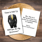 Invitation élégant script moderne tuxedo groomsman propositio