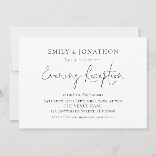 Invitation Élégant Script N'Importe Quelle Couleur Mariage de (Devant)