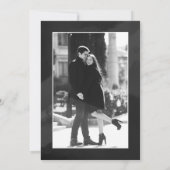 Invitation Élégant Script noir blanc Enregistrer le Mariage d (Dos)